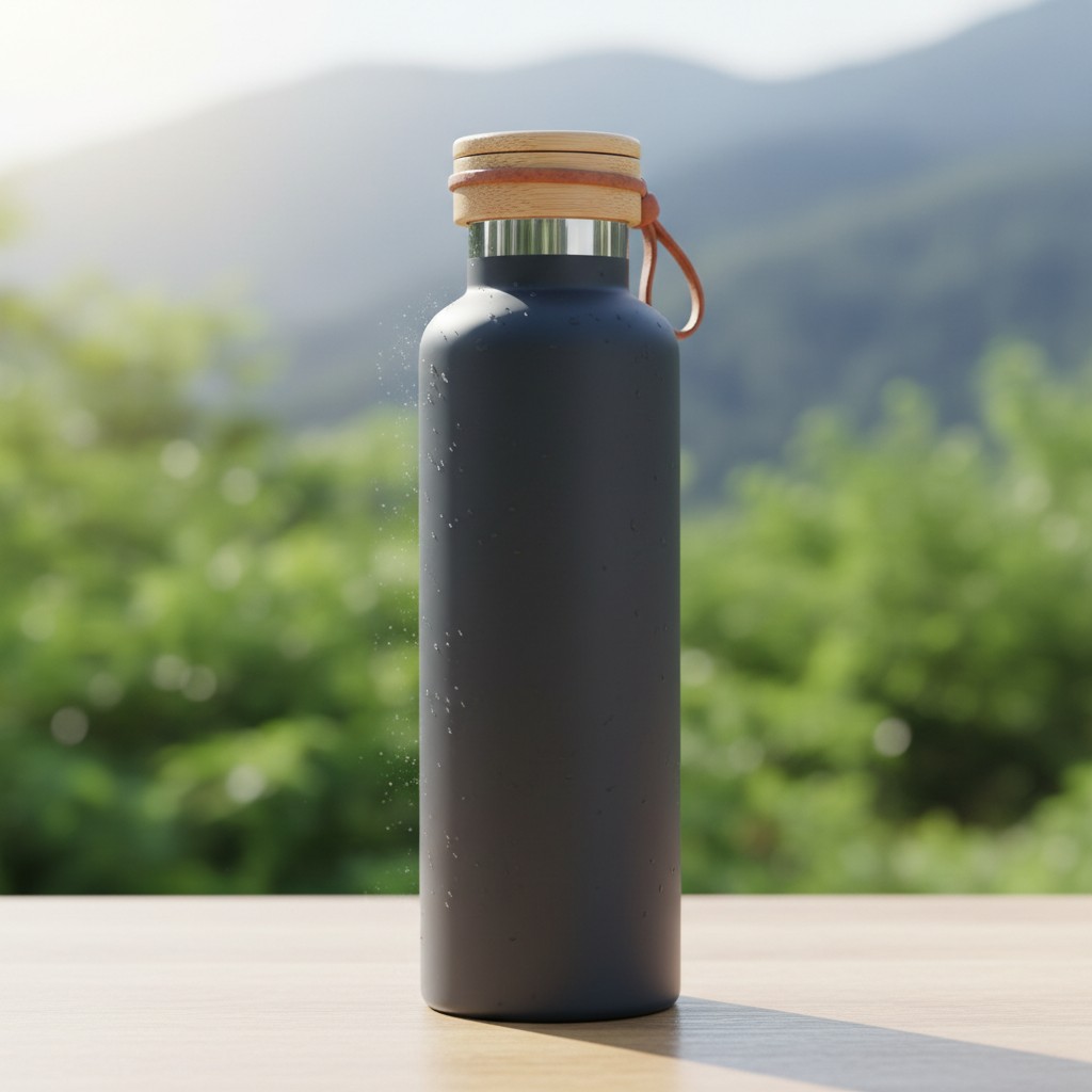 Gölge-beden fotoğrafında bir su tüpü gösteriliyor. Tüp esas olarak siyahtır ve bir ahşap ve kürkî kapanı vardır. Kapanın S...